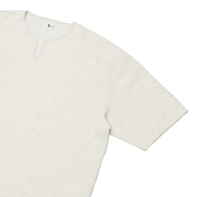 画像4: blurhms ROOTSTOCK（ブラームスルーツストック）Rough&Smooth Thermal Over-Neck S/S（ラフ&スムースサーマルオーバーネックシャツS/S）/ Heather Oatmeal（ヘザーオートミール）