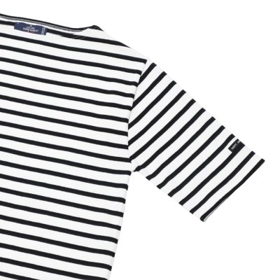 画像4: SAINT JAMES（セントジェームス）OUESSANT SHORT SLEEVE（ウエッソンショートスリーブ）"BORDER" / NEIGE×NOIR（ホワイト×ブラック）