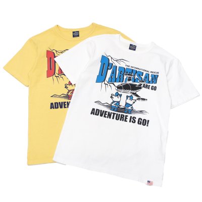 画像1: STUDIO D'ARTISAN（ステュディオ・ダ・ルチザン）USAコットンプリントＴシャツ/ White（ホワイト）・Yellow（イエロー）