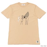 free rage（フリーレイジ）リサイクルコットンプリントTee"Hisaka WOMAN"/ Peach（ピーチ）