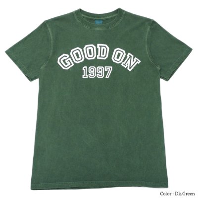 画像1: ＜40%OFF＞Good On（グッドオン）Logo Print Short Sleeve Crew Neck Tee（ロゴプリントショートスリーブクルーネックTシャツ）"GOOD ON 1997" /Dk.Green（ダークグリーン）