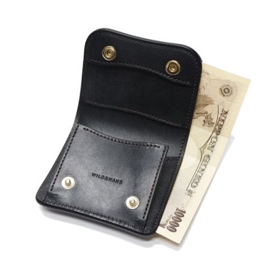 画像6: WILD SWANS（ワイルドスワンズ）PALM-V2（パームV2）コンパクトウォレット"フルグレインブライドル"/Black（ブラック）