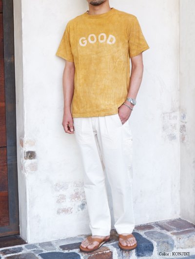 画像6: Good On（グッドオン）柿渋弁柄染め"GOOD"ショートスリーブTシャツ/ KONJIKI（コンジキ）