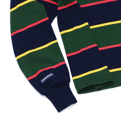 画像5: BARBARIAN（バーバリアン）Heavy Weight Rugby Collar Shirt（ヘビーウェイト ラグビーカラーシャツ）"ALTERNATING STRIPES" / Navy×Gold×Bottle×Red（ネイビー×ゴールド×ボトル×レッド）