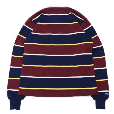 画像2: BARBARIAN（バーバリアン）Heavy Weight Rugby Collar Shirt（ヘビーウェイト ラグビーカラーシャツ） "ALTERNATING STRIPES" / Navy×Gold×Harvard×White（ネイビー×ゴールド×ハーバード×ホワイト）