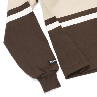 画像5: BARBARIAN（バーバリアン）Heavy Weight Rugby Collar Shirt（ヘビーウェイト ラグビーカラーシャツ） "COLLEGIATE STRIPE" / Moss×Ivory×Vegas Gold（モスグリーン×アイボリー×ベガスゴールド）