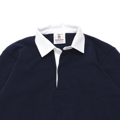 画像3: BARBARIAN（バーバリアン）Heavy Weight Rugby Collar Shirt（ヘビーウェイト ラグビーカラーシャツ） "SOLID" / Navy（ネイビー）
