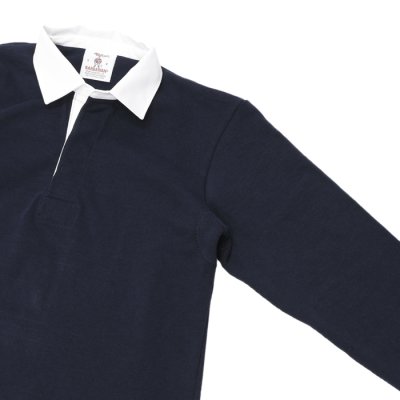 画像4: BARBARIAN（バーバリアン）Heavy Weight Rugby Collar Shirt（ヘビーウェイト ラグビーカラーシャツ） "SOLID" / Navy（ネイビー）