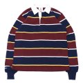 BARBARIAN（バーバリアン）クラシック ラガーシャツ-NEW FIT-（ALTERNATING STRIPES）/Navy×Gold×Harvard×White（ネイビー×ゴールド×ハーバード×ホワイト）