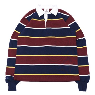 画像1: BARBARIAN（バーバリアン）クラシック ラガーシャツ-NEW FIT-（ALTERNATING STRIPES）/Navy×Gold×Harvard×White（ネイビー×ゴールド×ハーバード×ホワイト）