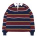 画像1: BARBARIAN（バーバリアン）クラシック ラガーシャツ-NEW FIT-（ALTERNATING STRIPES）/Navy×Gold×Harvard×White（ネイビー×ゴールド×ハーバード×ホワイト） (1)