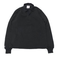 BARBARIAN（バーバリアン）Heavy Weight Rugby Collar Shirt（ヘビーウェイト ラグビーカラーシャツ） "SOLID" / Black（ブラック）
