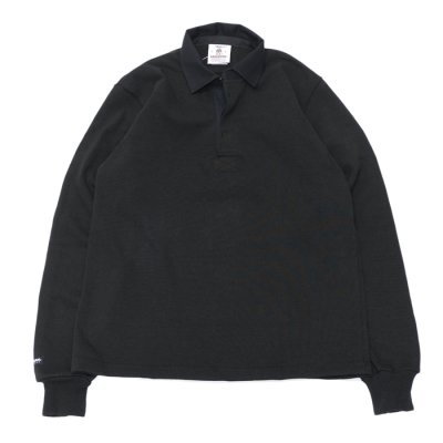 画像1: BARBARIAN（バーバリアン）Heavy Weight Rugby Collar Shirt（ヘビーウェイト ラグビーカラーシャツ） "SOLID" / Black（ブラック）