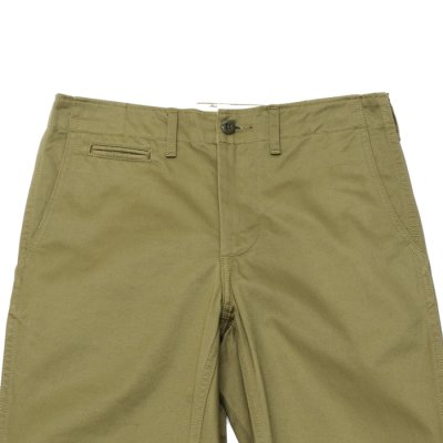 画像2: F.O.B FACTORY（エフオービーファクトリー）NARROW U.S TROUSERS（ナローUSトラウザーズ）HEAVY WEST POINT/Olive（オリーブ）【裾上げ無料】
