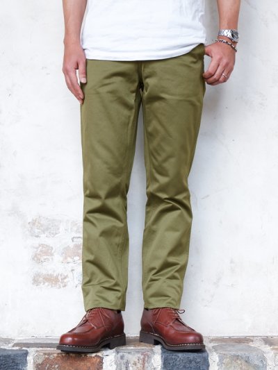 画像9: F.O.B FACTORY（エフオービーファクトリー）NARROW U.S TROUSERS（ナローUSトラウザーズ）"Heavy West Point Chino" / Olive（オリーブ）【裾上げ無料】