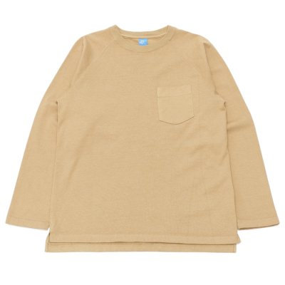 画像1: Good On（グッドオン）Long Sleeve Heavy Raglan Pocket Tee（ロングスリーブヘビーラグランポケットTシャツ）"Reactive Dye"/Coyote（コヨーテ）※Mサイズのみ