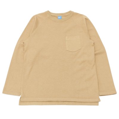 画像1: Good On（グッドオン）Long Sleeve Heavy Raglan Pocket Tee（ロングスリーブヘビーラグランポケットTシャツ）"Reactive Dye"/Coyote（コヨーテ）