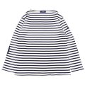 SAINT JAMES（セントジェームス）OUESSANT"ELBOW PATCH"（ウエッソンエルボーパッチ）/ECRU×MARINE+MARINE（キナリ×マリン+マリン）