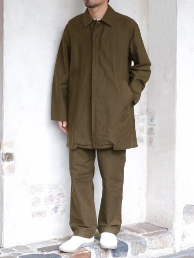 画像11: F.O.B FACTORY（エフオービーファクトリー）FRENCH BASK COAT（フレンチバスクコート）CL DOUBLECLOTH BACK SATIN/Olive（オリーブ）