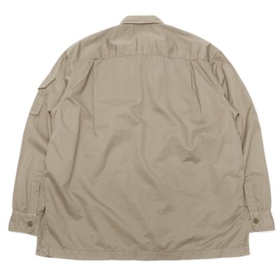 画像2: KAPTAIN SUNSHINE（キャプテンサンシャイン）Garment Dyed Safari Shirt Jacket（ガーメントダイドサファリシャツジャケット）FINX SATIN CLOTH/Taupe（トープ）