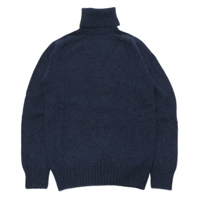画像1: INVERALLAN（インバーアラン）Roll Neck Saddle Shoulder Sweater（ロールネックサドルショルダーセーター）Geelong Lambswool/Cosmos（ミッドナイトネイビー）※サイズ40のみ