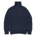 画像1: INVERALLAN（インバーアラン）Roll Neck Saddle Shoulder Sweater（ロールネックサドルショルダーセーター）Geelong Lambswool/Cosmos（ミッドナイトネイビー）※サイズ40のみ (1)