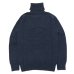 画像2: INVERALLAN（インバーアラン）Roll Neck Saddle Shoulder Sweater（ロールネックサドルショルダーセーター）Geelong Lambswool/Cosmos（ミッドナイトネイビー）※サイズ40のみ (2)