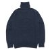 画像2: INVERALLAN（インバーアラン）Roll Neck Saddle Shoulder Sweater（ロールネックサドルショルダーセーター）Geelong Lambswool/Cosmos（ミッドナイトネイビー） (2)