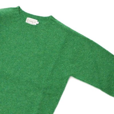 画像4: INVERALLAN(インバーアラン)Crew Neck Saddle Shoulder Sweater(クルーネックサドルショルダーセーター)"Supersoft Shetland" / Pixie(グリーン)