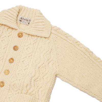 画像4: INVERALLAN(インバーアラン)3a Lumber Cardigan(3aランバーカーディガン)"Aran Knit" / Natural(ナチュラル)