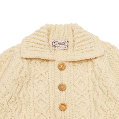 画像3: INVERALLAN(インバーアラン)3a Lumber Cardigan(3aランバーカーディガン)"Aran Knit" / Natural(ナチュラル)
