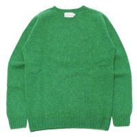 INVERALLAN（インバーアラン）Crew Neck Saddle Shoulder Sweater（クルーネックサドルショルダーセーター）Supersoft Shetland/Pixie（グリーン）