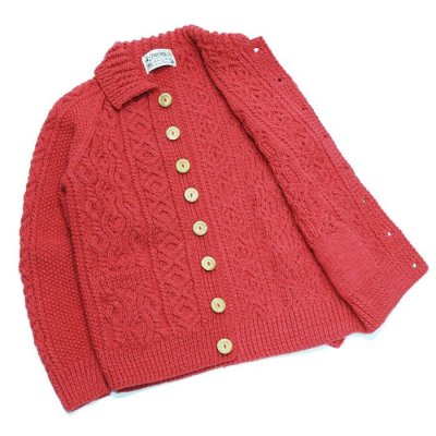 画像6: ★ポイント１０％（12/8迄）INVERALLAN（インバーアラン）3a Lumber Cardigan（3aランバーカーディガン）"Aran Knit" / Redcurrant（レッドカーラント）