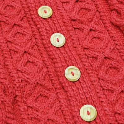 画像7: ★ポイント１０％（12/8迄）INVERALLAN（インバーアラン）3a Lumber Cardigan（3aランバーカーディガン）"Aran Knit" / Redcurrant（レッドカーラント）