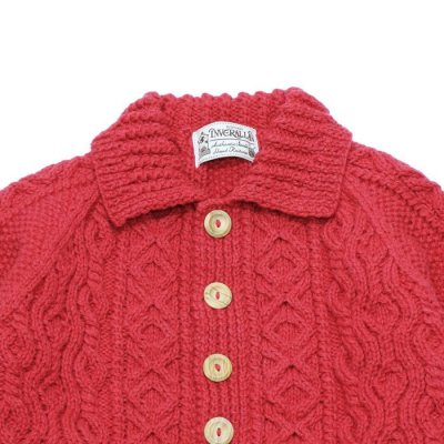 画像3: ★ポイント１０％（12/8迄）INVERALLAN（インバーアラン）3a Lumber Cardigan（3aランバーカーディガン）"Aran Knit" / Redcurrant（レッドカーラント）