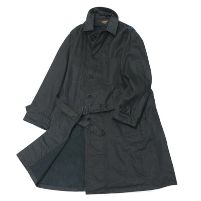 画像1: A VONTADE（アボンタージ）Atelier Overcoat with Belt（アトリエオーバーコート）Cotton Linen Herringbone Brushed Lining/Lamp Black（ランプブラック）