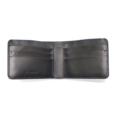 画像3: WILD SWANS（ワイルドスワンズ）WINGS（ウイングス）2つ折りウォレットコインケース無し/ネイビー"シェルコードバン"×ブラック"イングリッシュブライドル"