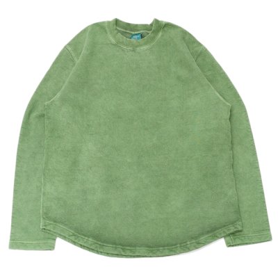 画像1: Good On（グッドオン）Rough Crew Sweat（ラフクルースウェット）"Pigment Dye"/Dk.Green（ダークグリーン）