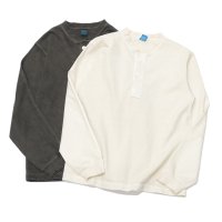 Good On（グッドオン）Long Sleeve Heavy Henley Neck Tee（ロングスリーブヘビーヘンリーネックTシャツ）"Pigment Dye"/Natural（ナチュラル）・Black（ブラック）