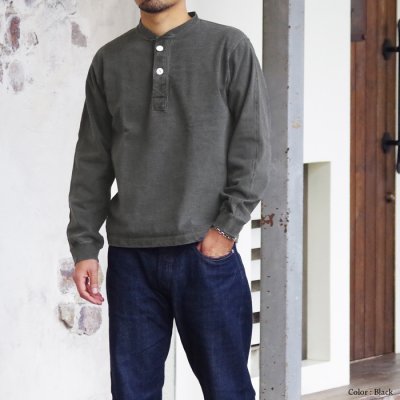画像7: Good On(グッドオン)Long Sleeve Heavy Henley Neck Tee(ロングスリーブヘビーヘンリーネックTシャツ)"Pigment Dye" / Ash(アッシュ)