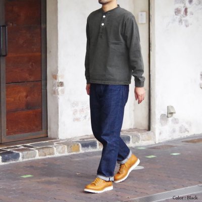 画像8: Good On(グッドオン)Long Sleeve Heavy Henley Neck Tee(ロングスリーブヘビーヘンリーネックTシャツ)"Pigment Dye" / Ash(アッシュ)