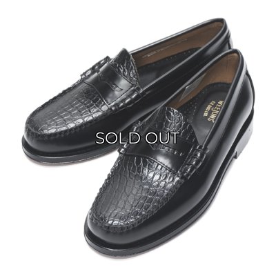 画像2: G.H.BASS（ジーエイチバス）LARSON CROC MOC MIX LOAFER（ラーソンクロコモックミックスローファー）レザーソール/Black（ブラック）