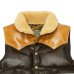 画像3: Y'2 LEATHER（ワイツーレザー）OIL SOFT HORSE&MOUTON DOWN VEST（オイルソフトホース&ムートンダウンベスト）/Olive×Camel+Yellow Mouton（オリーブ×キャメル+イエロームートン）