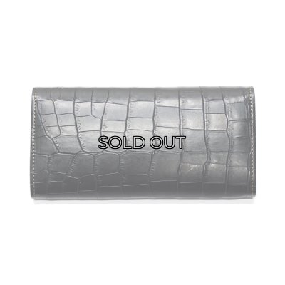 画像2: WILD SWANS（ワイルドスワンズ）WAVE（ウェイブ）ロングウォレット/ブラック"クロコダイル"×キャメル"ブッテーロ"