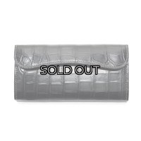 WILD SWANS（ワイルドスワンズ）WAVE（ウェイブ）ロングウォレット/ブラック"クロコダイル"×レッド"ブッテーロ"