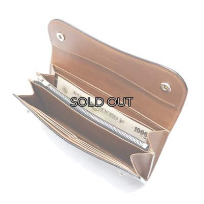 画像6: WILD SWANS（ワイルドスワンズ）WAVE（ウェイブ）ロングウォレット/ブラック"クロコダイル"×キャメル"ブッテーロ"