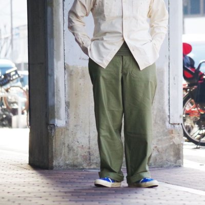 画像9: Nigel Cabourn（ナイジェル・ケーボン）NEW BASIC CHINO PANT（ニューベーシックチノパンツ）"LIGHT MOLESKIN" / Green（グリーン）