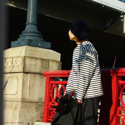 画像9: SAINT JAMES(セントジェームス)OUESSANT LOOSE(ウエッソン・ルーズ)"Women" / NEIGE×COOPER(ホワイト×杢ネイビー)