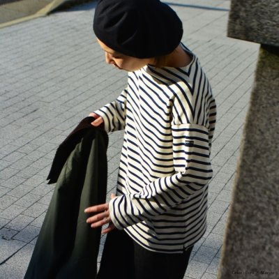 画像8: SAINT JAMES(セントジェームス)OUESSANT LOOSE(ウエッソン・ルーズ)"Women" / NEIGE×COOPER(ホワイト×杢ネイビー)