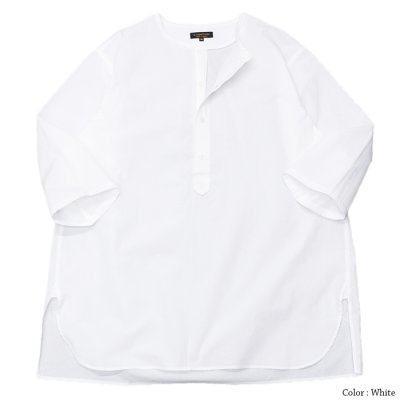 画像2: A VONTADE（アボンタージ）Sleeping Shirts 3/4 Sleeve（スリーピングシャツ7分袖）Hard Twist Yarn Seersucker/White（ホワイト）・Blue Stripe（ブルーストライプ）